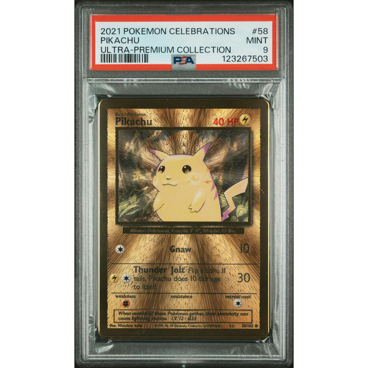 Pokemon Celebrations UPC METAL Pikachu 58/102 PSA 9