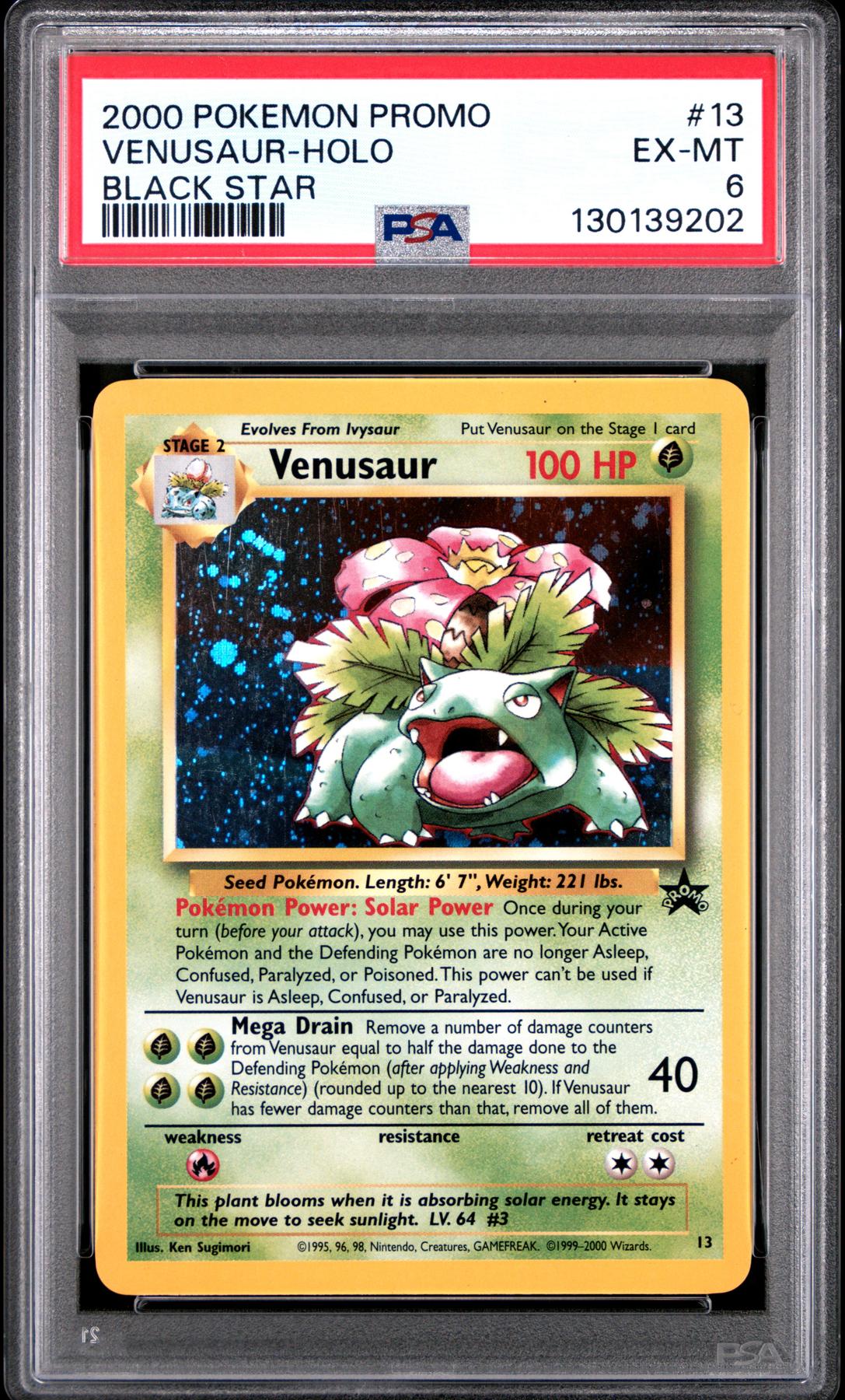Pokemon WOTC Black Star Promo Holo Foil Venusaur 13 PSA 6