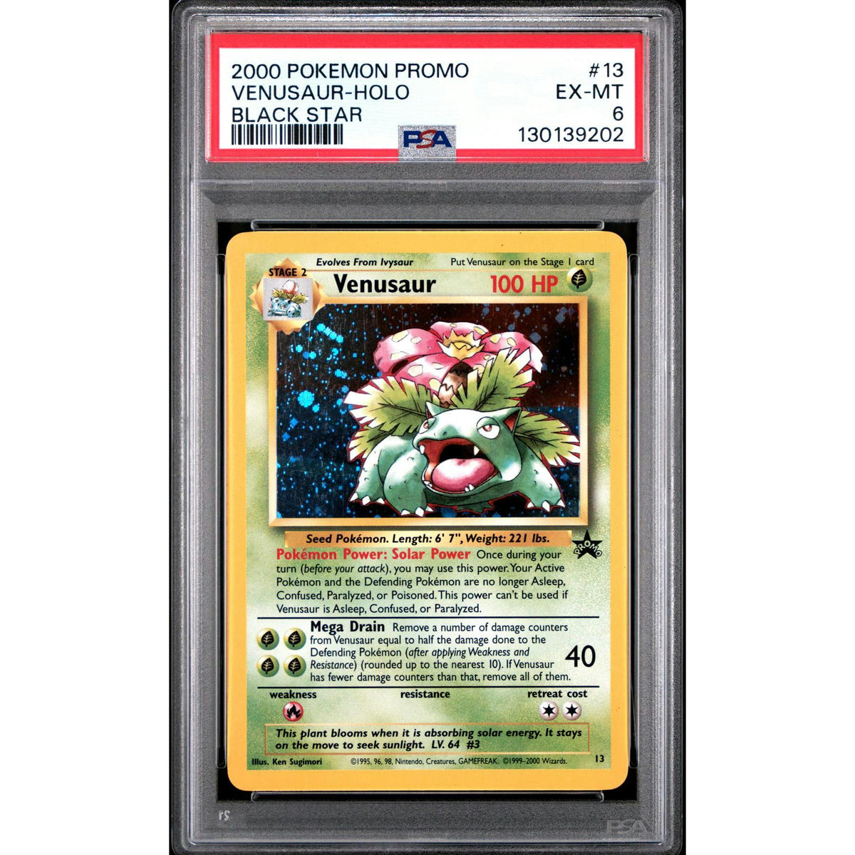 Pokemon WOTC Black Star Promo Holo Foil Venusaur 13 PSA 6