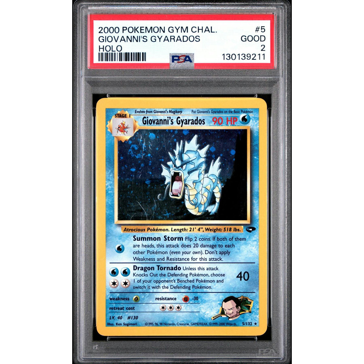 Pokemon Gym Challenge Giovanni's Gyarados 5/132 PSA 2