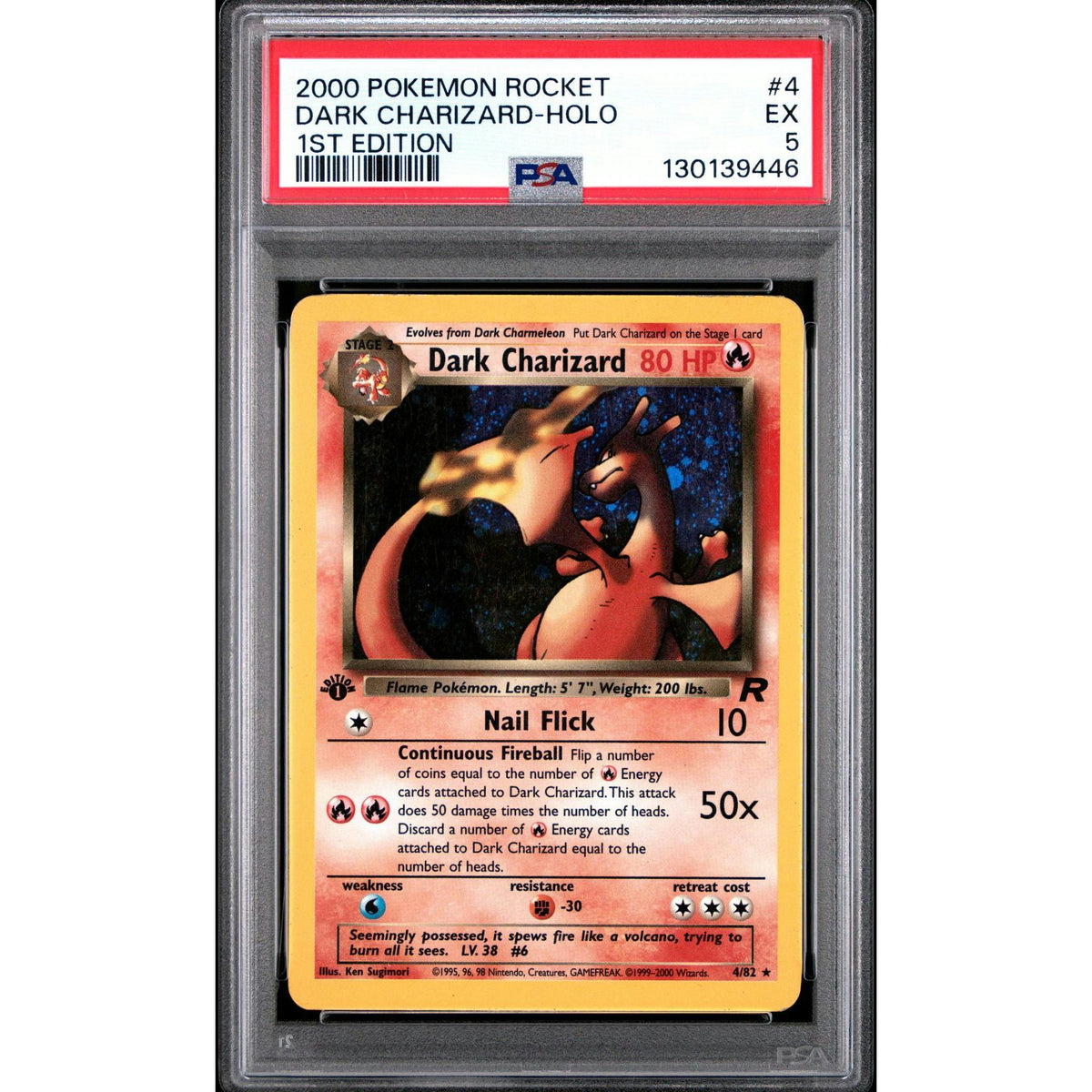 Pokemon Team Rocket 1st Edition Dark Charizard 4/82 PSA 5