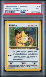 Pokemon WOTC Black Star Game Boy Promo Holo Foil Meowth 10 PSA 9