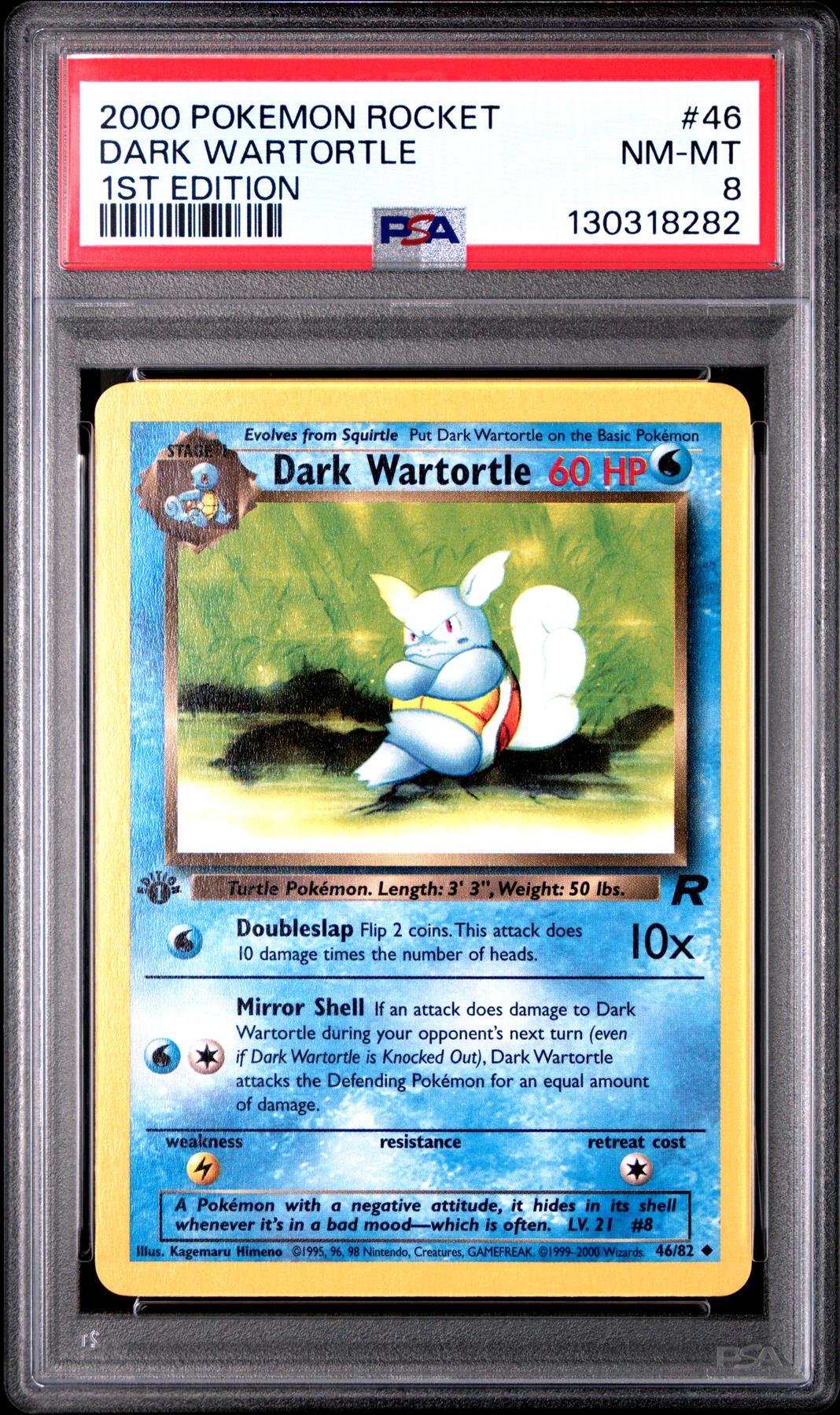 Pokemon Team Rocket 1st Edition Dark Wartortle 46/82 PSA 8