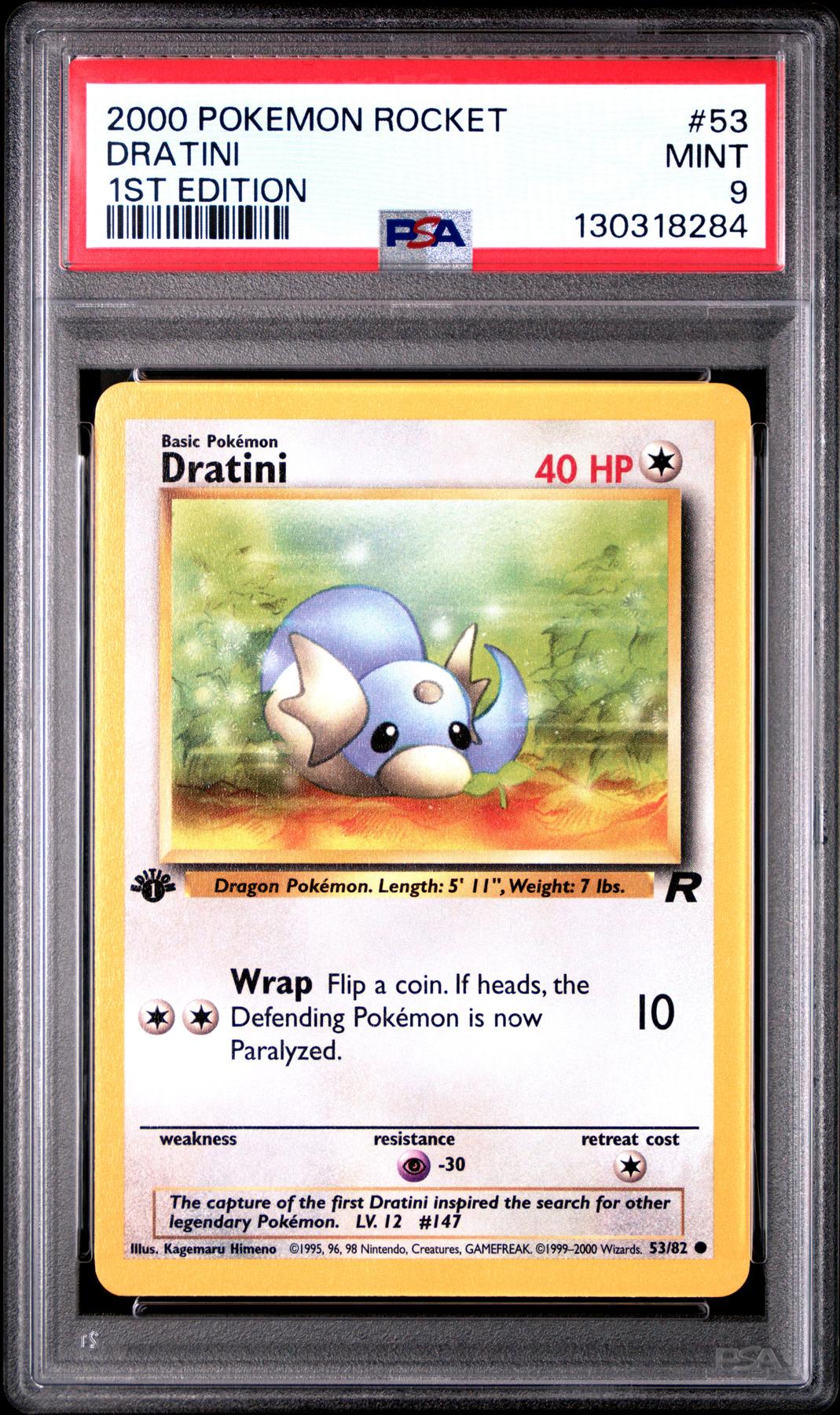 Pokemon Team Rocket 1st Edition Dratini 53/82 PSA 9