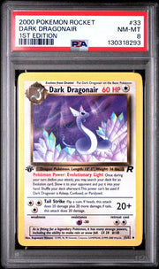 Pokemon Team Rocket 1st Edition Dark Dragonair 33/82 PSA 8