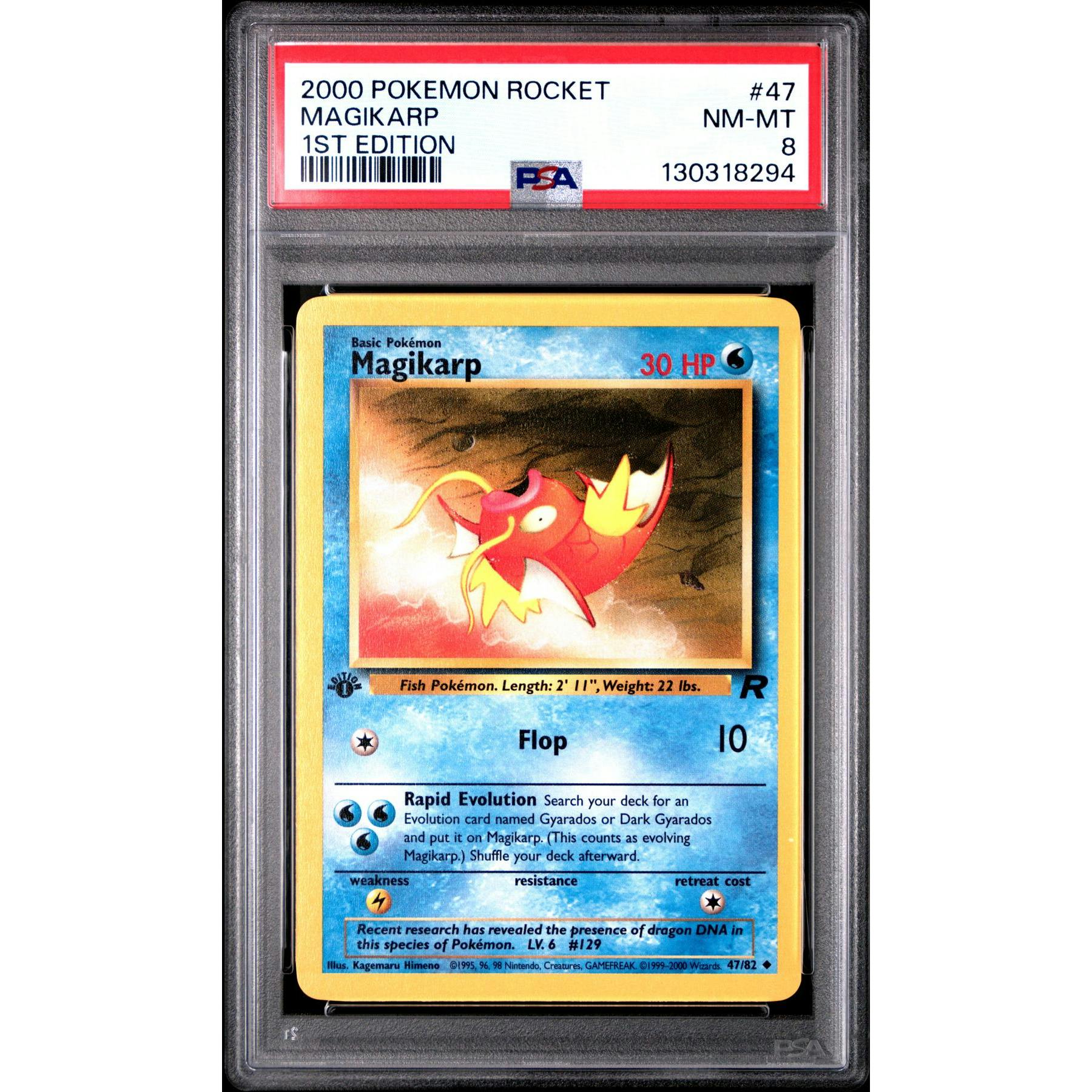 Pokemon Team Rocket 1st Edition Magikarp 47/82 PSA 8