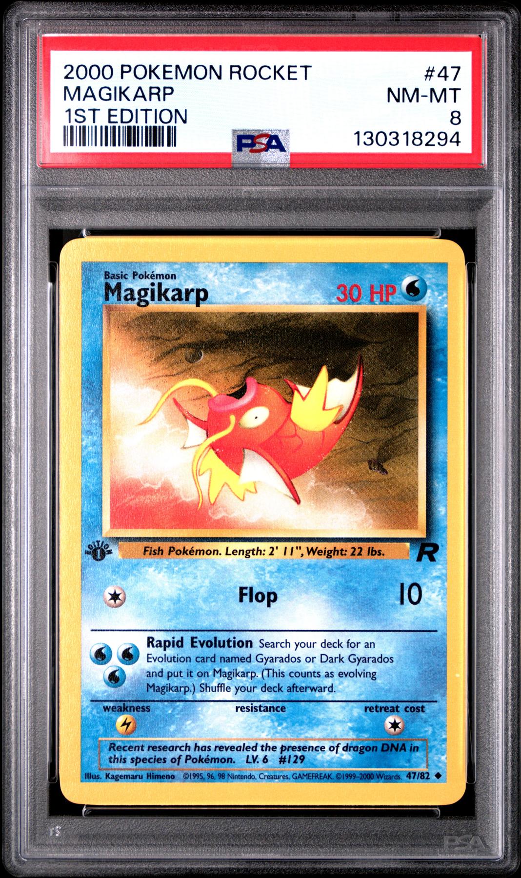 Pokemon Team Rocket 1st Edition Magikarp 47/82 PSA 8