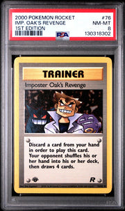 Pokemon Team Rocket 1st Edition Imposter Oak's Revenge 76/82 PSA 8