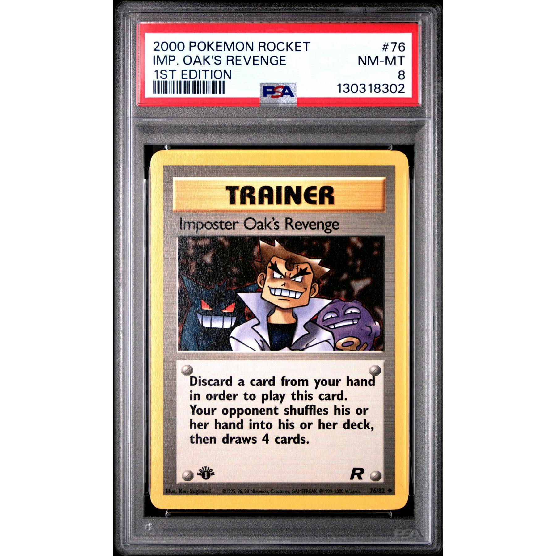 Pokemon Team Rocket 1st Edition Imposter Oak's Revenge 76/82 PSA 8