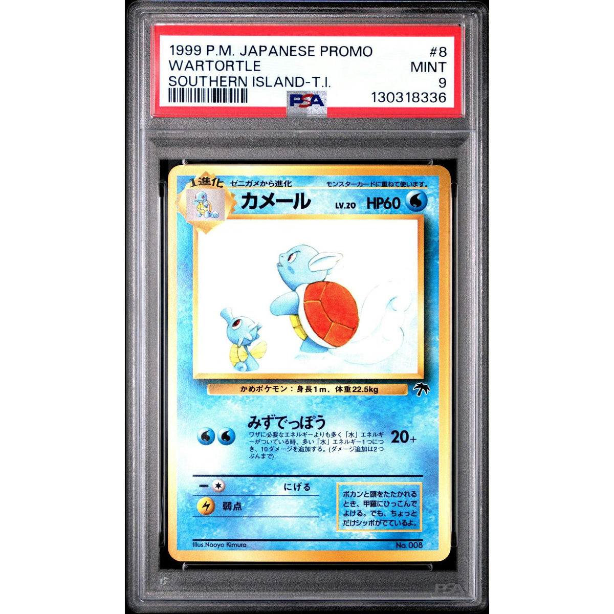 Pokemon Japanese Southern Islands Promo Wartortle 8 PSA 9