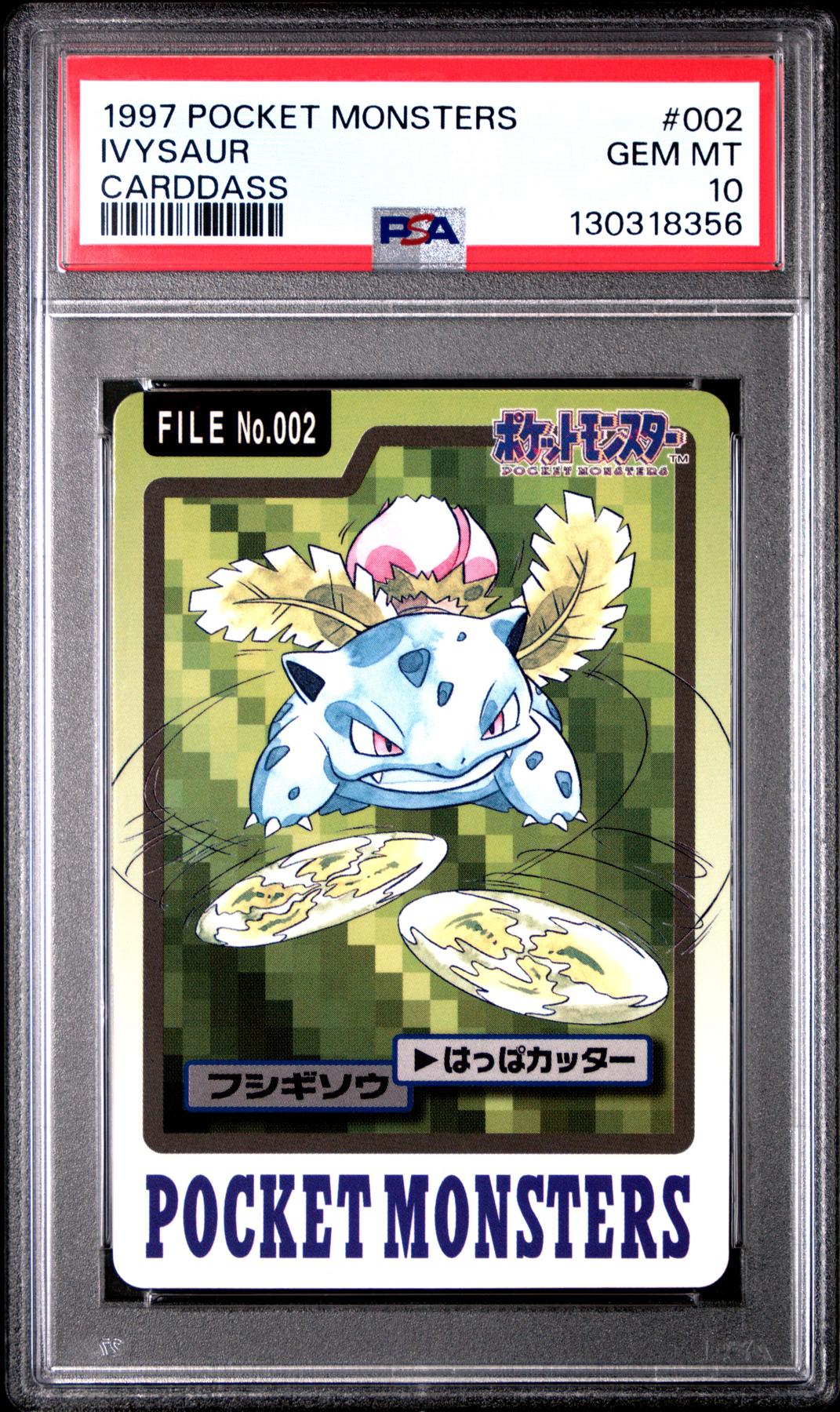 Pokemon 1997 Bandai CardDass Ivysaur 002 PSA 10 GEM MINT