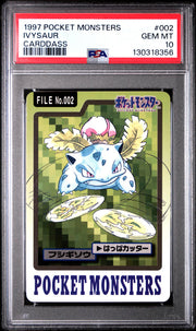 Pokemon 1997 Bandai CardDass Ivysaur 002 PSA 10 GEM MINT