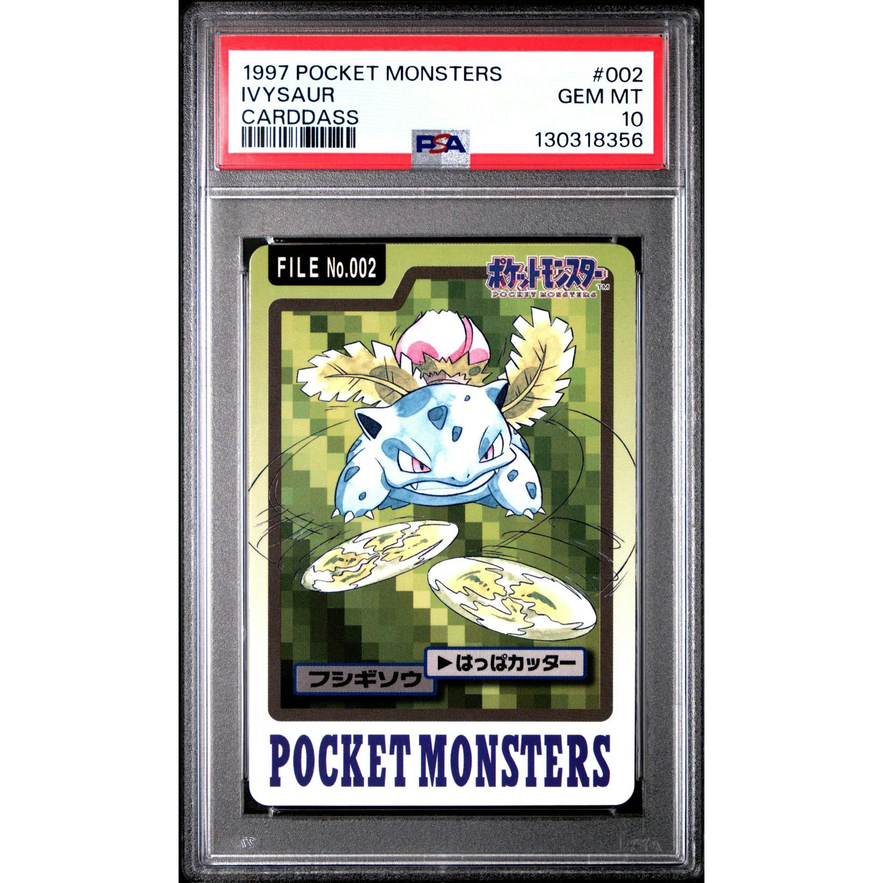 Pokemon 1997 Bandai CardDass Ivysaur 002 PSA 10 GEM MINT