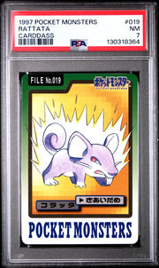 Pokemon 1997 Bandai CardDass Rattata 019 PSA 7
