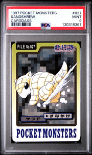 Pokemon 1997 Bandai CardDass Sandshrew 027 PSA 9