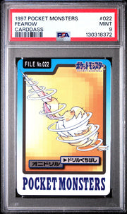 Pokemon 1997 Bandai CardDass Fearow 022 PSA 9