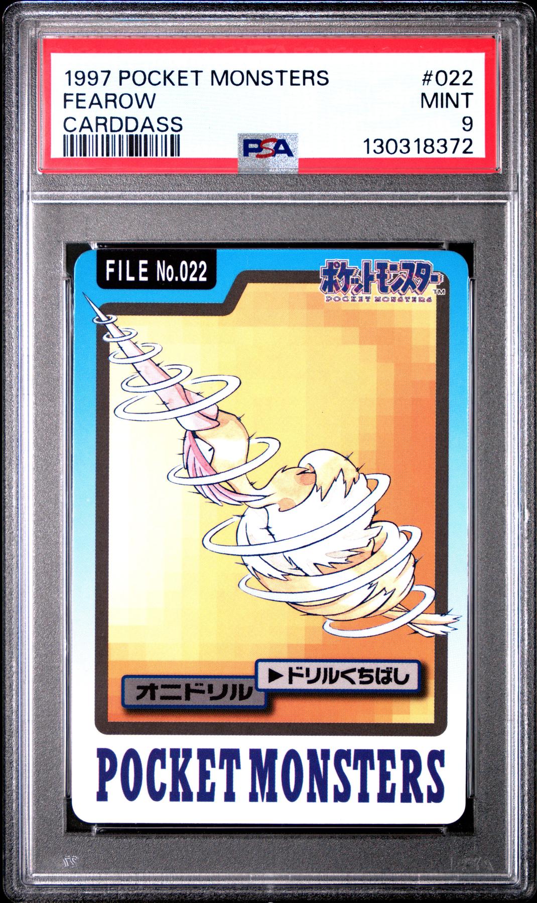 Pokemon 1997 Bandai CardDass Fearow 022 PSA 9