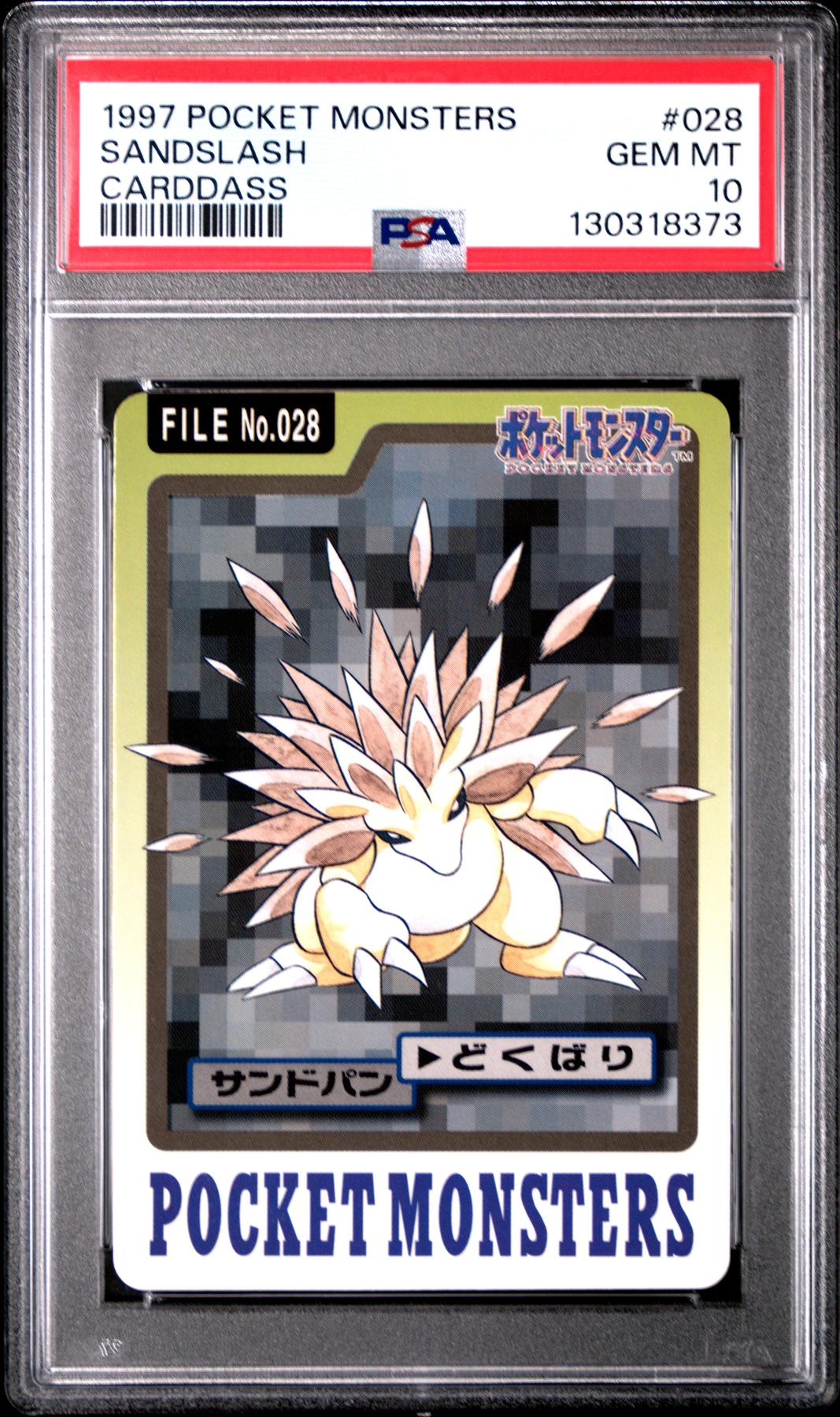 Pokemon 1997 Bandai CardDass Sandslash 028 PSA 10 GEM MINT