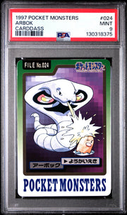 Pokemon 1997 Bandai CardDass Arbok 024 PSA 9