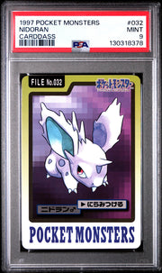 Pokemon 1997 Bandai CardDass Nidoran 032 PSA 9