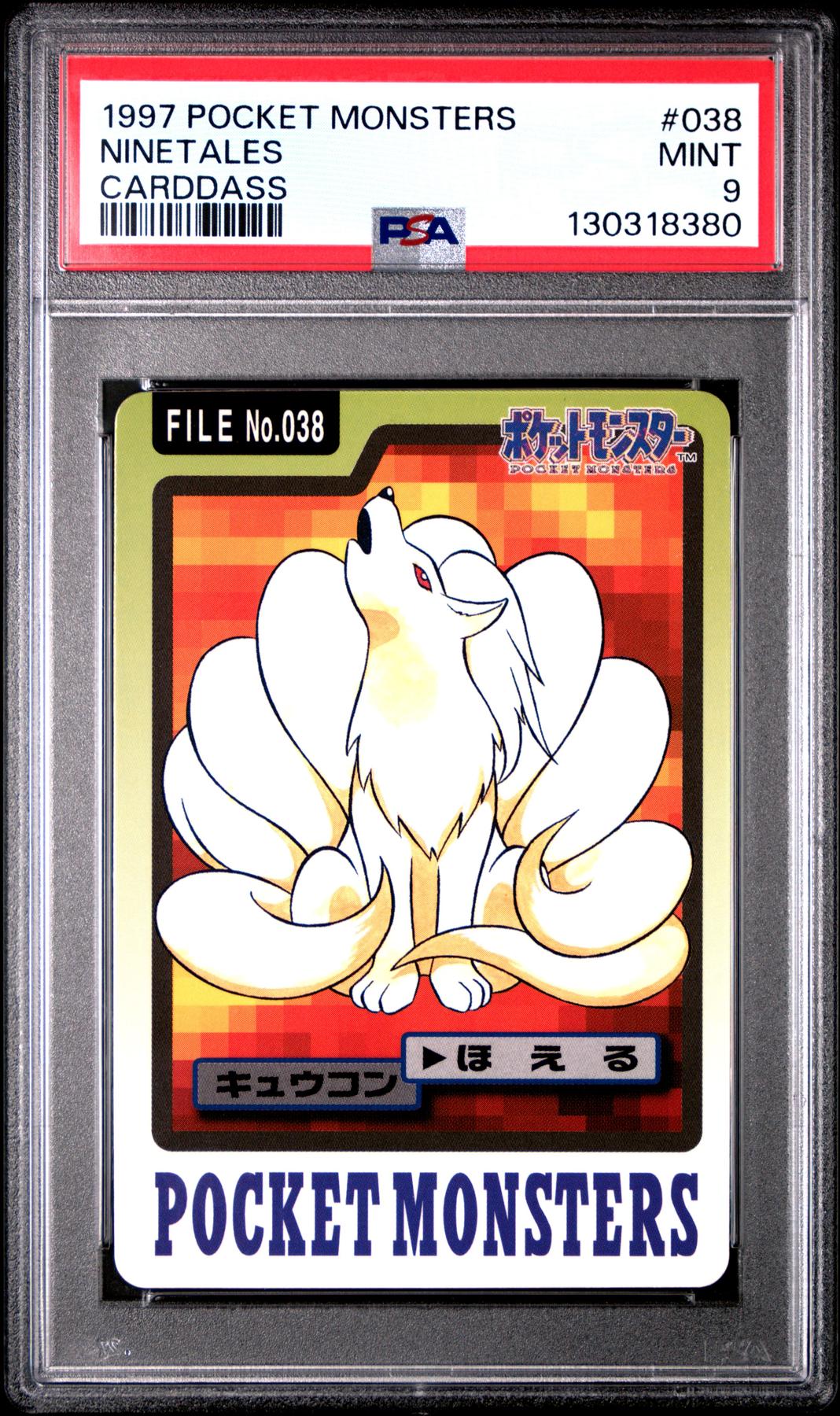 Pokemon 1997 Bandai CardDass Ninetales 038 PSA 9