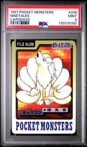 Pokemon 1997 Bandai CardDass Ninetales 038 PSA 9
