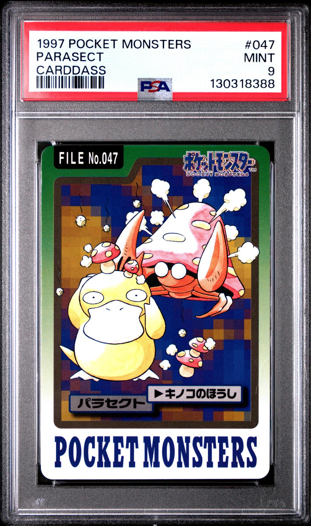 Pokemon 1997 Bandai CardDass Parasect 047 PSA 9