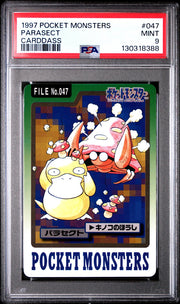 Pokemon 1997 Bandai CardDass Parasect 047 PSA 9