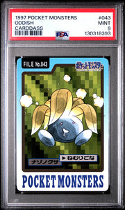 Pokemon 1997 Bandai CardDass Oddish 043 PSA 9