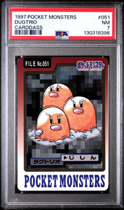 Pokemon 1997 Bandai CardDass Dugtrio 051 PSA 7