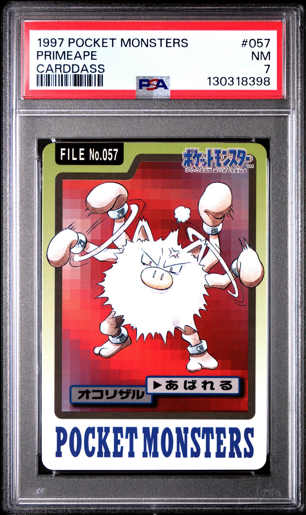 Pokemon 1997 Bandai CardDass Primeape 057 PSA 7