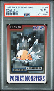 Pokemon 1997 Bandai CardDass Diglett 050 PSA 8