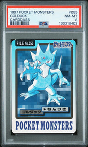 Pokemon 1997 Bandai CardDass Golduck 055 PSA 8