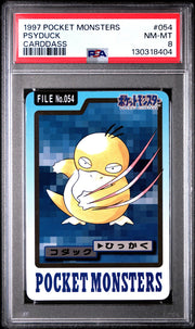 Pokemon 1997 Bandai CardDass Psyduck 054 PSA 8