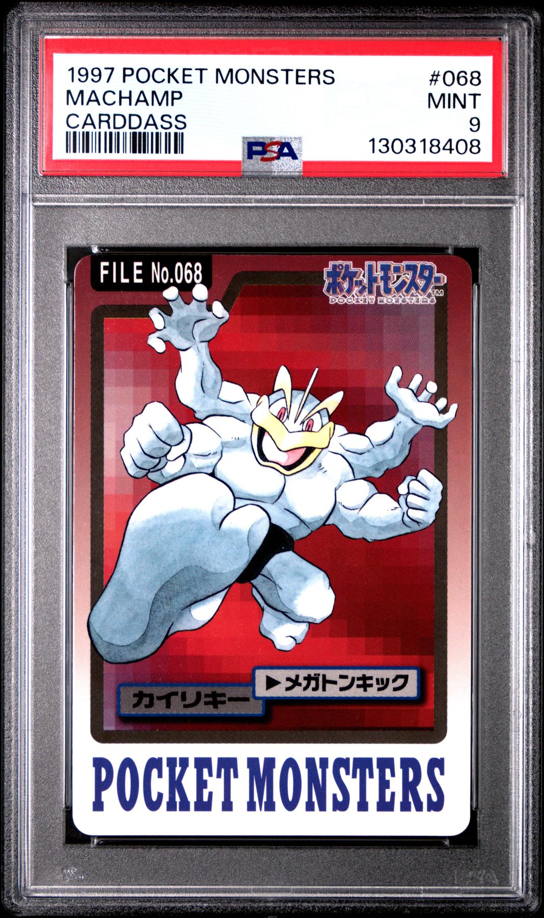 Pokemon 1997 Bandai CardDass Machamp 068 PSA 9