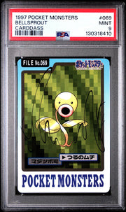 Pokemon 1997 Bandai CardDass Bellsprout 069 PSA 9