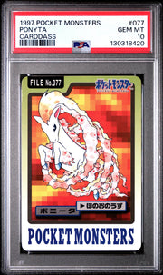 Pokemon 1997 Bandai CardDass Ponyta 077 PSA 10 GEM MINT