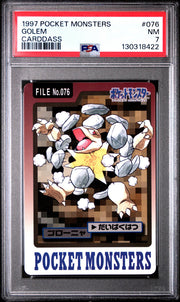 Pokemon 1997 Bandai CardDass Golem 076 PSA 7