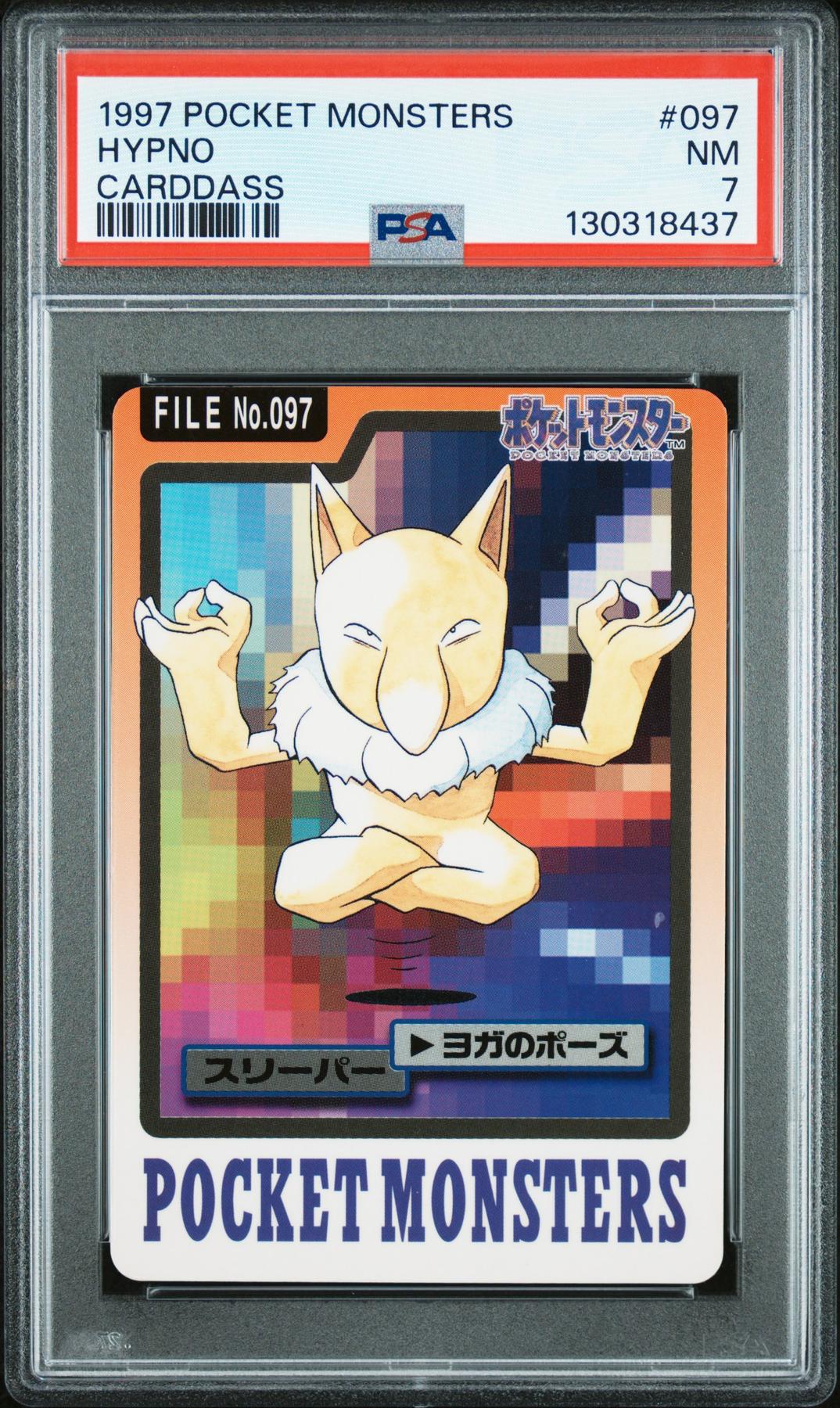 Pokemon 1997 Bandai CardDass Hypno 097 PSA 7