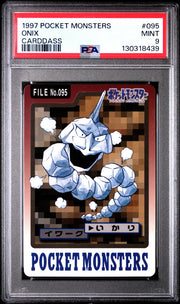 Pokemon 1997 Bandai CardDass Onix 095 PSA 9
