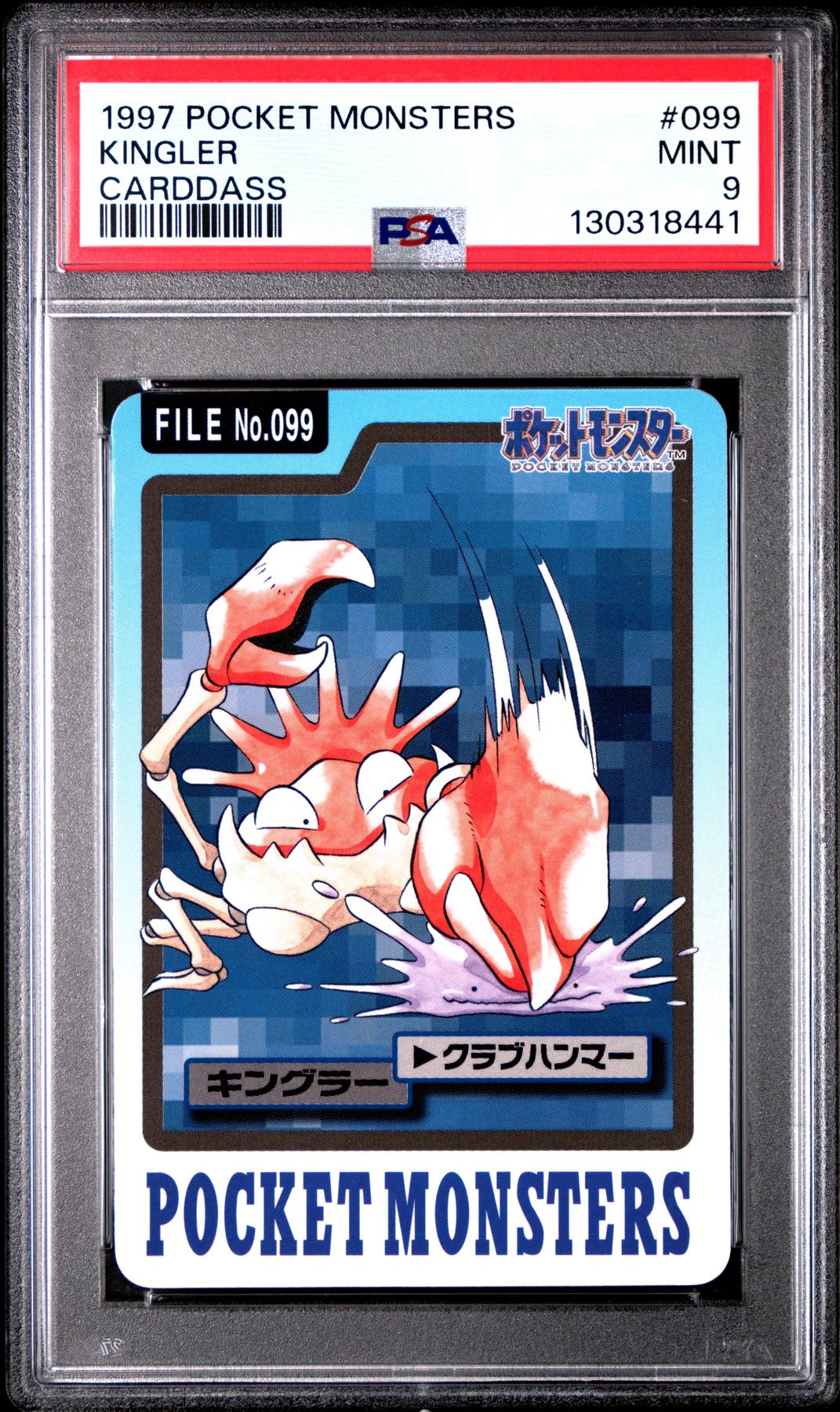 Pokemon 1997 Bandai CardDass Kingler 099 PSA 9