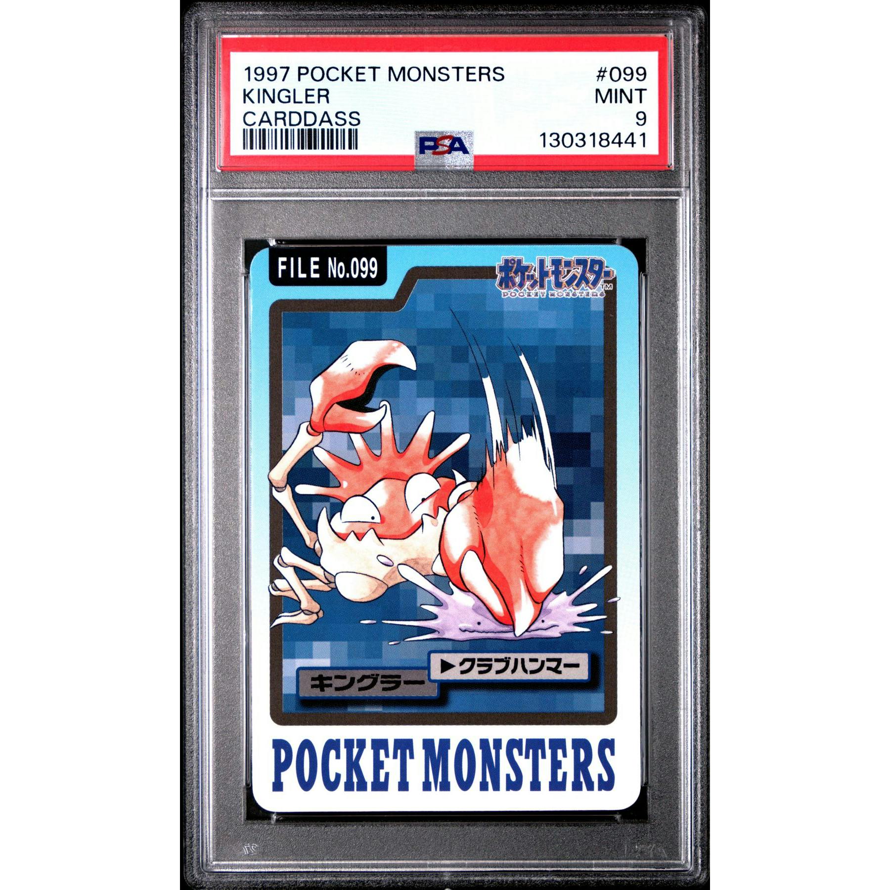 Pokemon 1997 Bandai CardDass Kingler 099 PSA 9