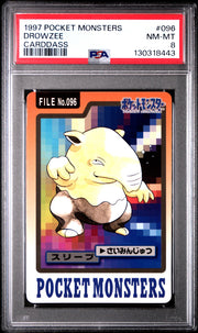Pokemon 1997 Bandai CardDass Drowzee 096 PSA 8