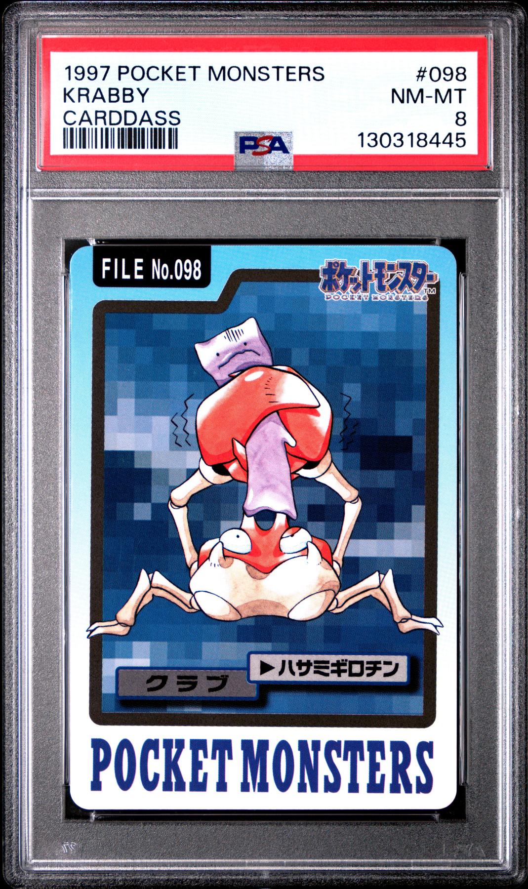 Pokemon 1997 Bandai CardDass Krabby 098 PSA 8