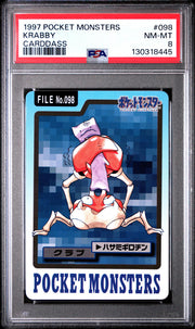 Pokemon 1997 Bandai CardDass Krabby 098 PSA 8