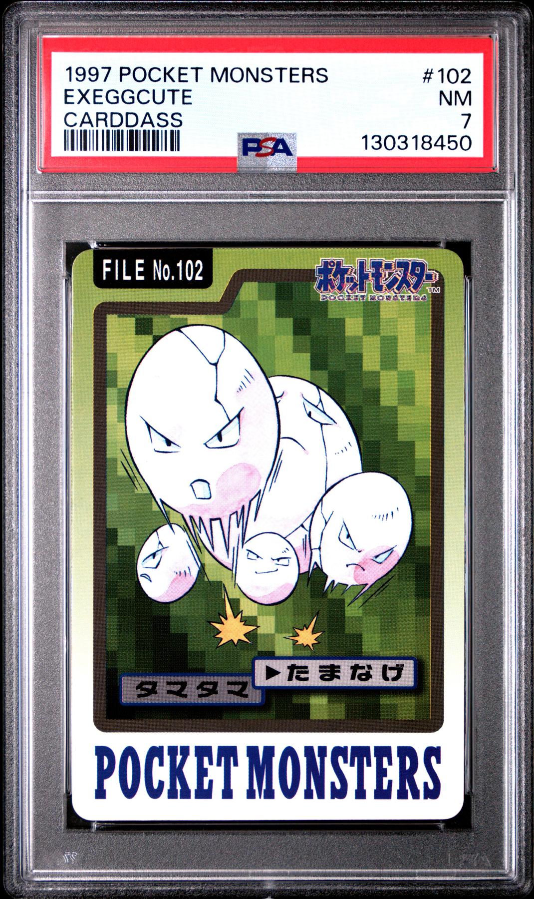 Pokemon 1997 Bandai CardDass Exeggcute 102 PSA 7
