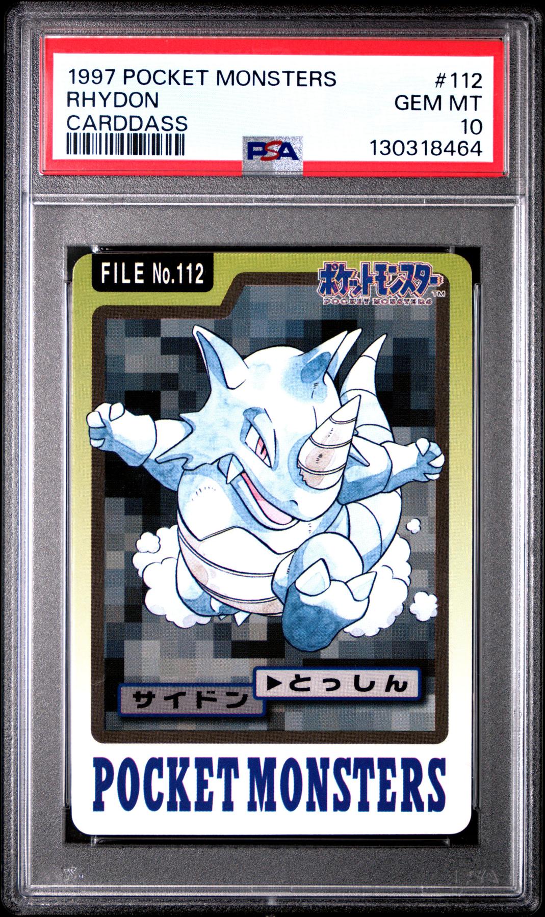 Pokemon 1997 Bandai CardDass Rhydon 112 PSA 10 GEM MINT