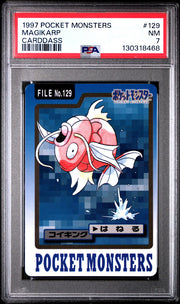 Pokemon 1997 Bandai CardDass Magikarp 129 PSA 7