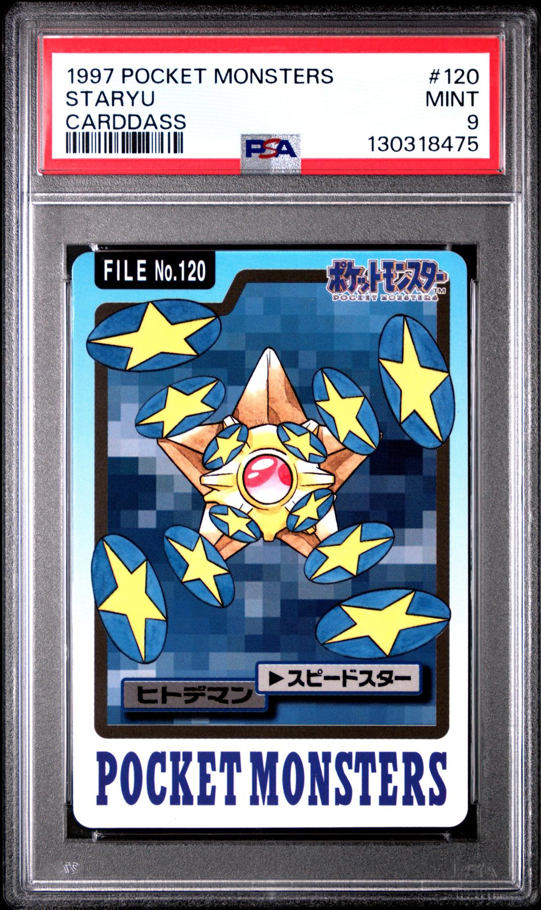 Pokemon 1997 Bandai CardDass Staryu 120 PSA 9