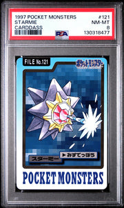 Pokemon 1997 Bandai CardDass Starmie 121 PSA 8